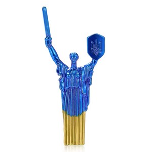 Ukraine Motherland Monument Brooch – Blue/yellow, Silver or Gold Pin – Ukrainian Symbol of Strength – Kyiv Landmark Jewelry – Patriotic Gift