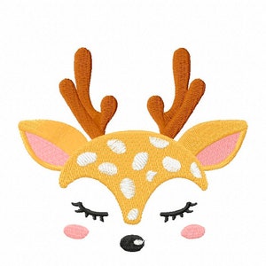 Rein ciervo Cara Bordado aplique diseño 2 talla