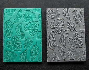 Texture mat 39 Leaf, soap stamp, clay stamp, ink stamp,  clay stamp, jewelry stamp, polymer clay stamp, gel printing, ink stamp