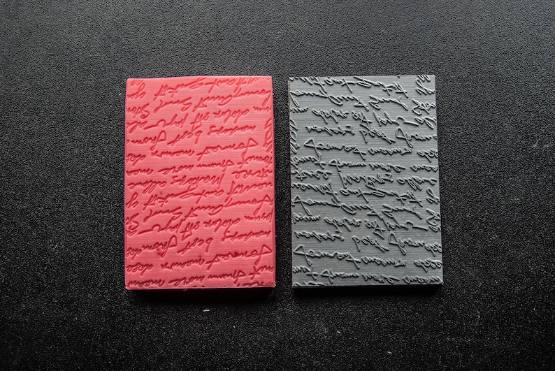 metal clay stamp polymer clay stamp ink stamp clay stamp Texture mat 42 Writing jewelry stamp soap stamp