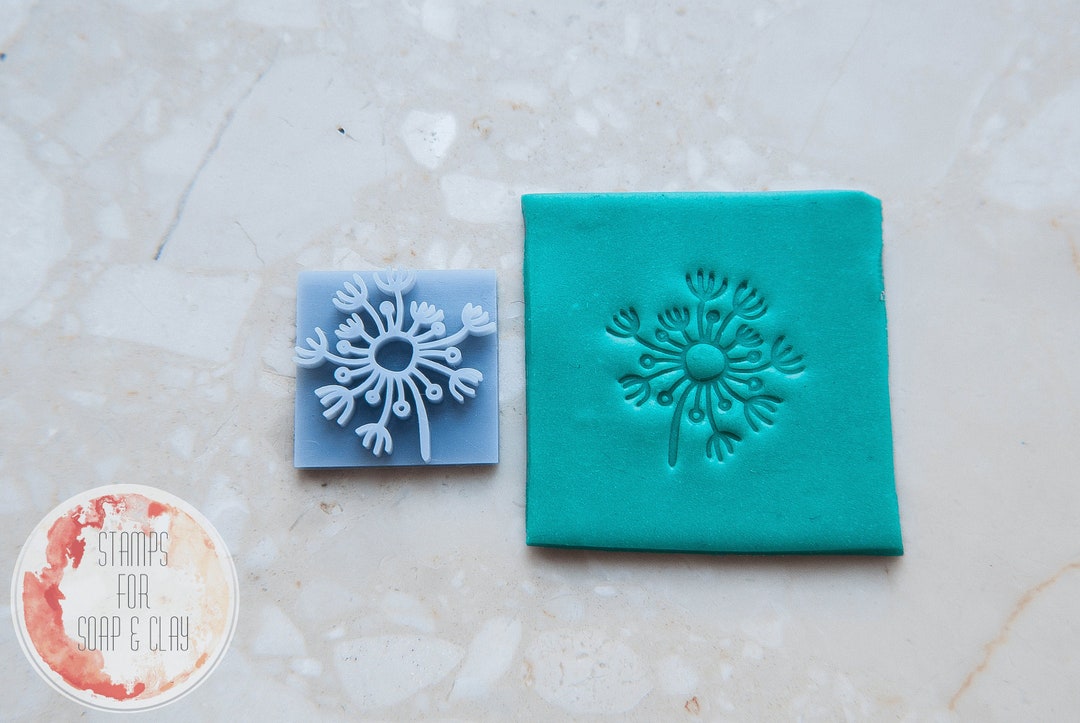 Polymer Clay Stamps 21, Polymer Clay, Flower Stamp, Metal Clay Stamp