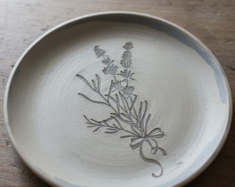 Rubber stamp,lavender stamp, lavender bouquet, plate stamp, plate decor, clay stamp, clay embosser, textile stamp, soap stamp, linocut stamp