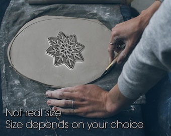 Pieczątka gumowa, pieczątka w kształcie gwiazdy, dekoracja w kształcie gwiazdy, pieczątka ceramiczna, pieczątka gliniana, pieczątka mydlana, dekoracja talerza