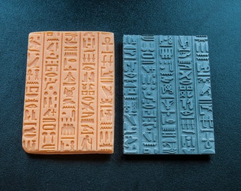 Texture mat 22 Hieroglyphs, soap stamp, clay stamp, ink stamp, metal clay stamp, jewelry stamp, polymer clay stamp