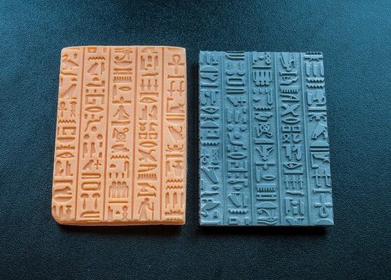 Texture mat 22 Hieroglyphs, soap stamp, clay stamp, ink stamp,  clay stamp, jewelry stamp, polymer clay stampgel printing, ink stamp