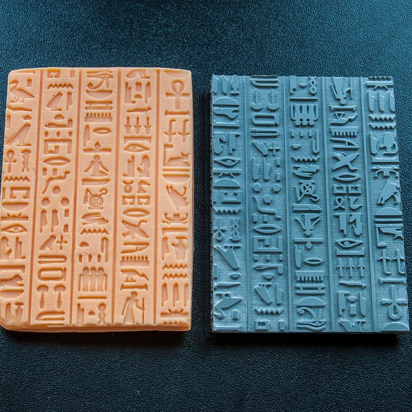 Texturmatte 22 Hieroglyphs, Seifenstempel, Tonstempel, Tintenstempel, Metal Clay Stempel, Schmuckstempel, Polymer Clay Stempel
