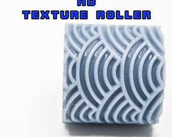 Texture roller  SM-07, clay texture, XPS texture, pottery stamp, texture stamp, polymer clay stamp,wave roll, Japanese stamp, wave stamp
