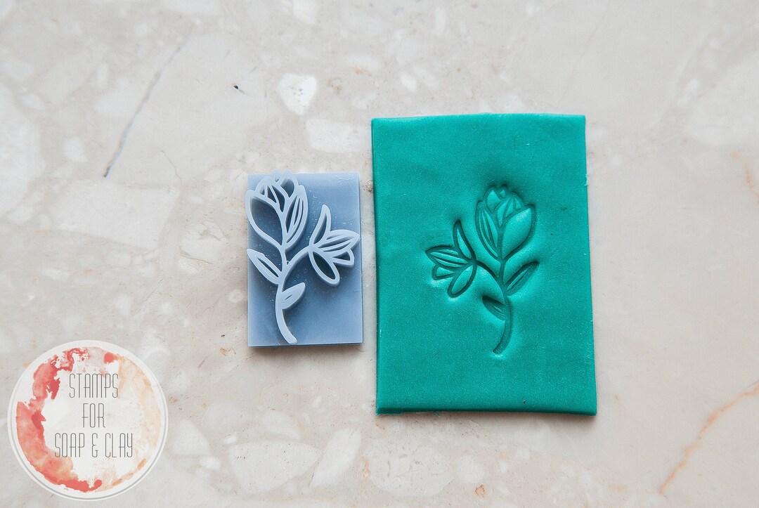 Polymer Clay Stamps 27, Polymer Clay, Flower Stamp, Metal Clay Stamp