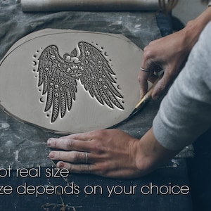 Keramik Stempel, Engel Prägestempel, Flexibles Ton Textur Werkzeug, Keramik Becher Dekor, Durch Wärme Verformbar, Handcrafted Mould, Seifenherstellungs Muster