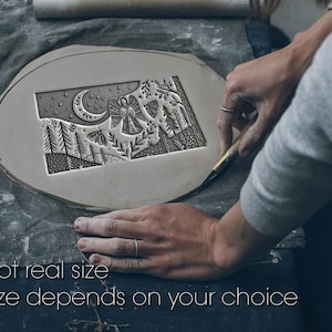 Pottery stamp, Angel embosser,Flexible Clay Texture Tool, Ceramic Mug Decor, Heat Formable, Handbuilding Mold, Soap Making Pattern