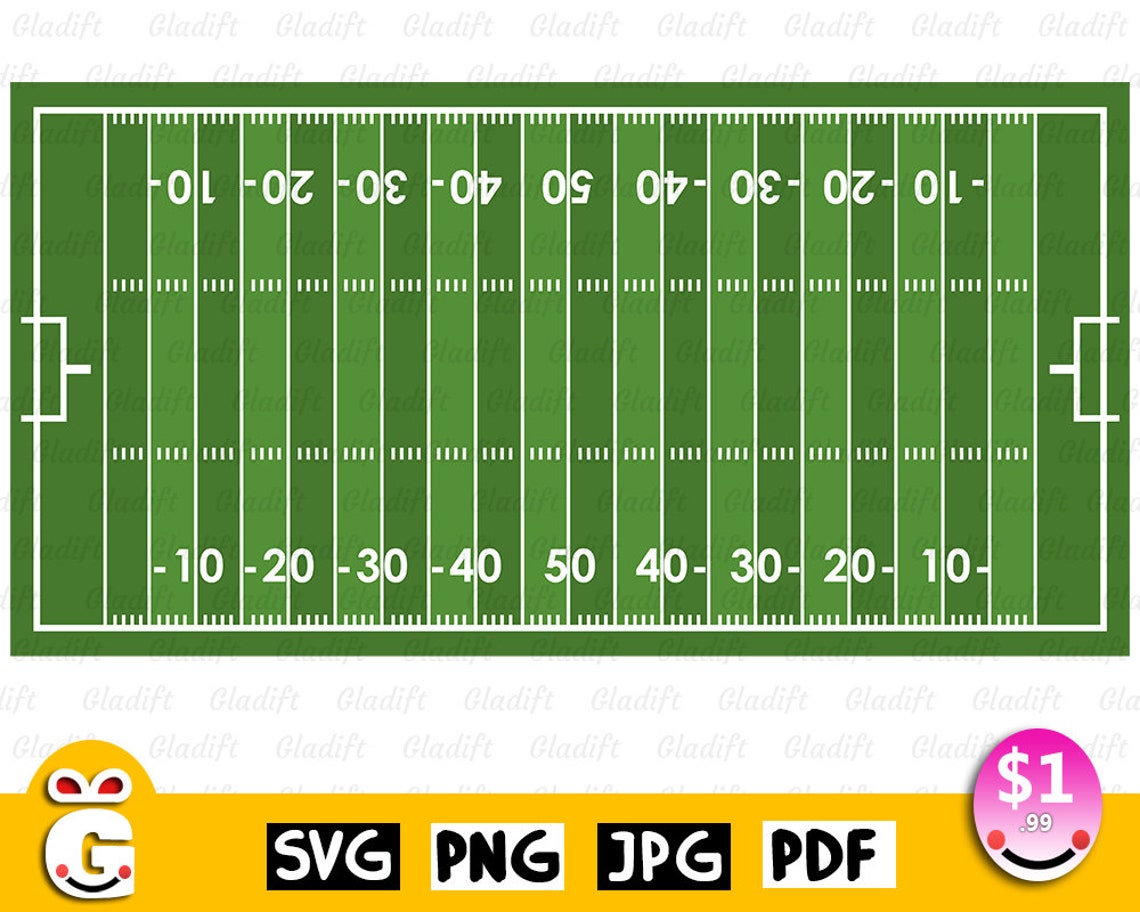 Football Field SVG Png JPG PDF Clipart Lines Background - Etsy