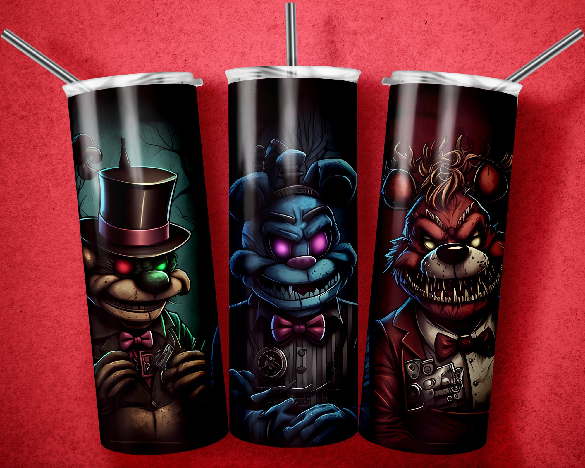 Five Nights At Freddy's 20oz Skinny Tumbler Wrap Png, Five Nights At F –  Drabundlesvg