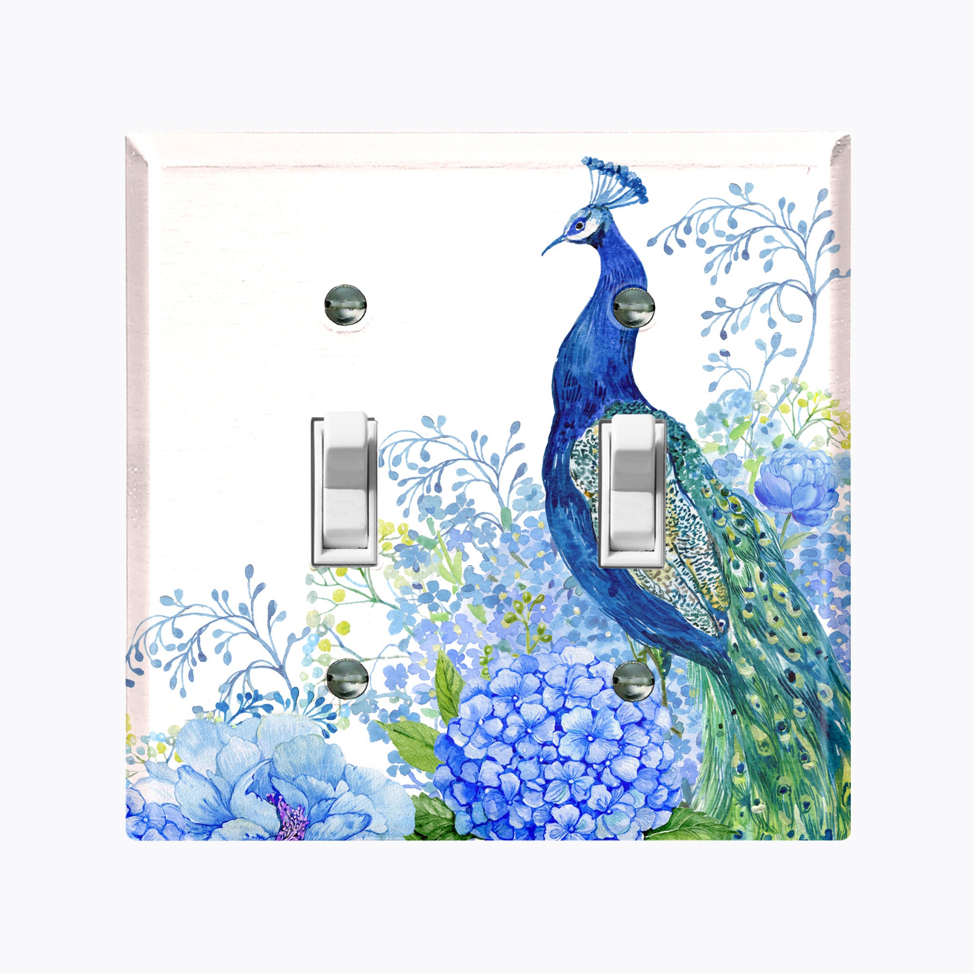 Wall Plate Cover Single Double Triple Outlet Rocker Decor Toggle Home Decor For Kitchen Elegant Floral Bird Tile PNT036 Metal Light Switch