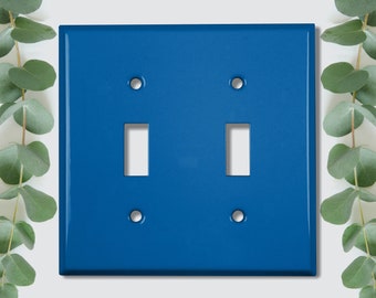 Metal Light Switch Cover | Light Switch Plate, Outlet Cover, Wall Plate, Home Decor Idea, Trendy Color for Room, SOLID ROYAL BLUE CLR011