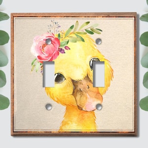 Metal Light Switch Cover | Light Switch Plate, Outlet Cover, Wall Plate Home Decor, Cute Baby Animal Duck ANM045