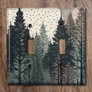 Metal Light Switch Cover | Light Switch Plate, Outlet Cover, Wall Plate, Home Decor, Beautiful Forest, Artistic Painting, Room Decor, TRE036