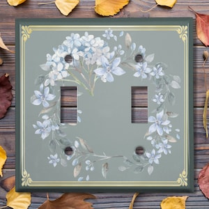 Metal Light Switch Cover | Light Switch Plate, Outlet Cover, Wall Plate Home Decor, Victorian Style Floral Tile FLW172