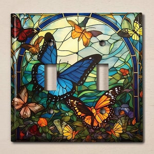 Metal Light Switch Cover | Light Switch Plate, Outlet Cover, Wall Plate, Floral Butterfly Room Decor, Kids Room Decor, Gift Idea, BUT053
