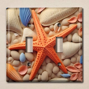 Metal Light Switch Cover | Light Switch Plate, Outlet Cover, Wall Plate, Home Decor Idea, Starfish Ocean Decor, Beach House Decor, SEA097