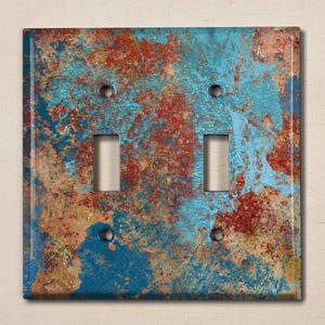 Metal Light Switch Cover | Light Switch Plate, Outlet Cover, Wall Plate Home Decor, Wallplate Cover, Image of Copper Patina MET016