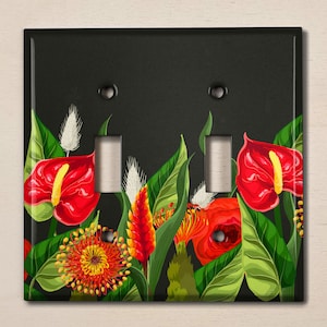 Metal Light Switch Cover | Light Switch Plate, Outlet Cover, Wall Plate, Flower Plate Cover, Flower Design Outlet Cover, FLOWER LILY PNT112
