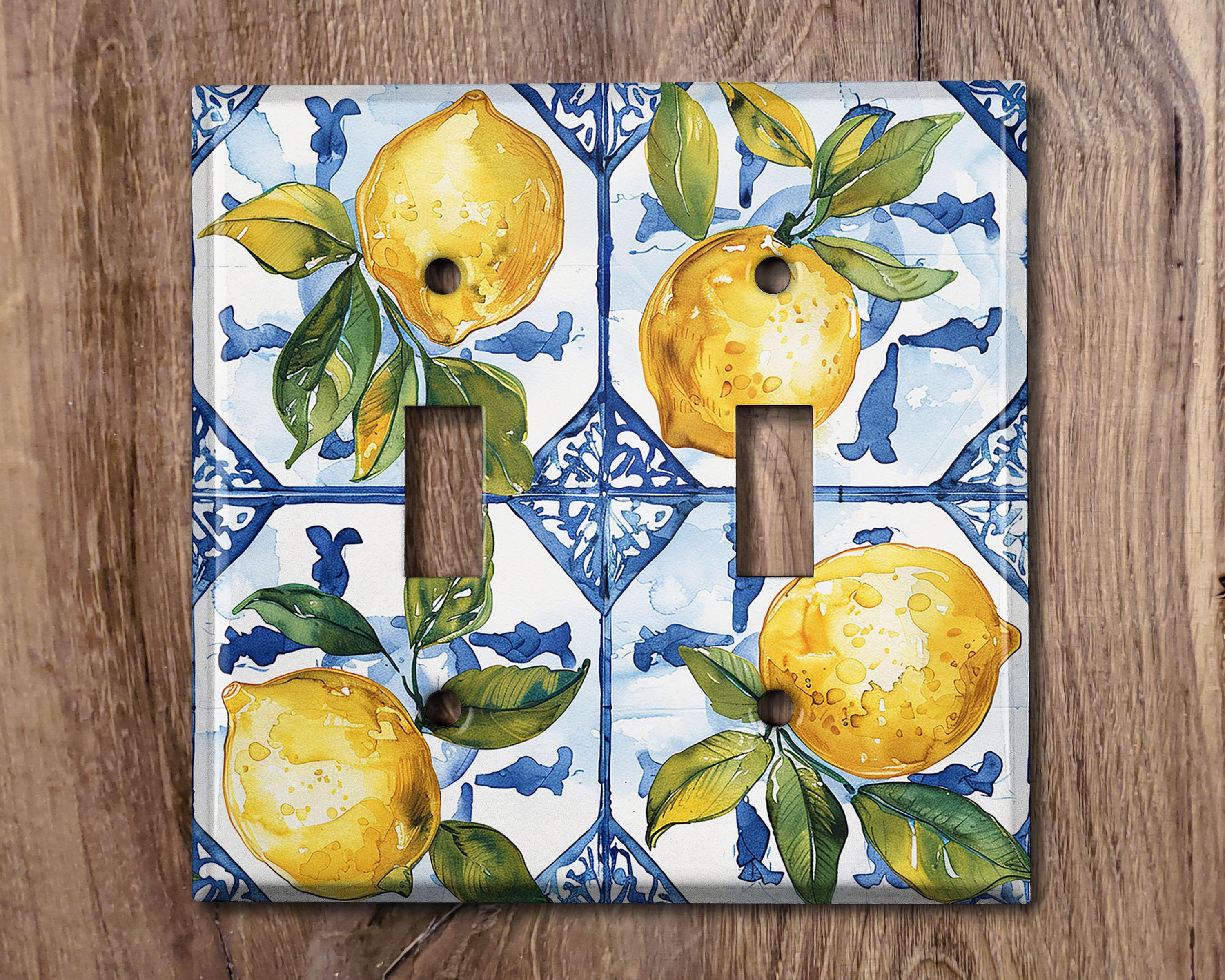 Metal Light Switch Cover | Light Switch Plate, Outlet Cover, Wall Plate, Home Decor Idea, Kitchen Decor Idea, Lemon Design Decor, TIL190