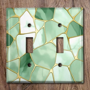 Metal Light Switch Cover | Light Switch Plate, Outlet Cover, Wall Plate, Home Decor Idea, Trendy Color for Room, STAINED GLASS IMAGE, GLA010