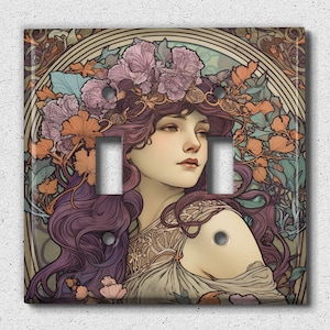 Metal Light Switch Cover | Light Switch Plate, Outlet Cover, Wall Plate, Home Decor Idea, Art Nouveau,  Decorative Art Nouveau NOU001