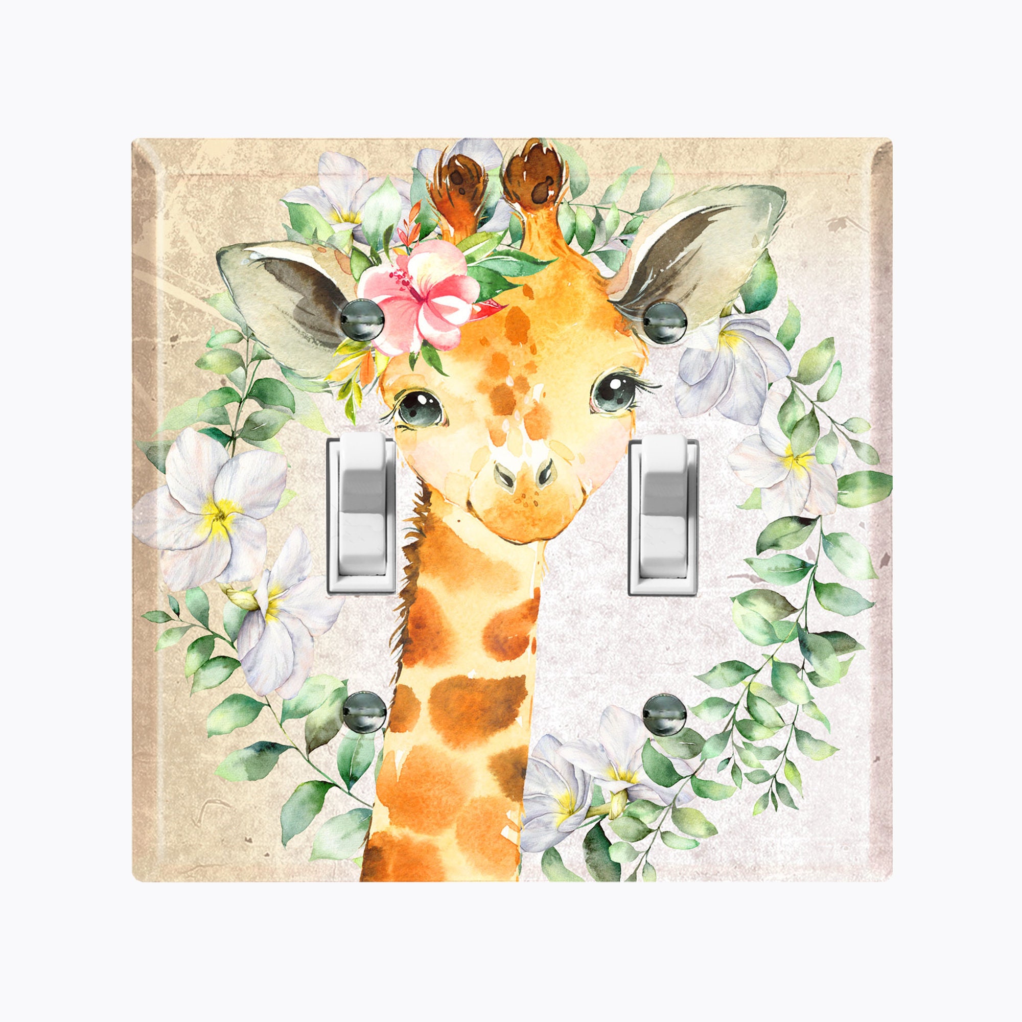 Light Switch Plate Cover 1-toggle Single Toggle Cute Safari Animals 