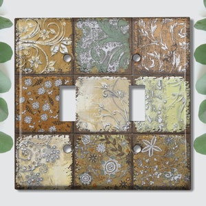 Metal Light Switch Cover | Light Switch Plate, Outlet Cover, Wall Plate, Flower Plate Cover, Flower Design Outlet Cover, FLOWER PNT110