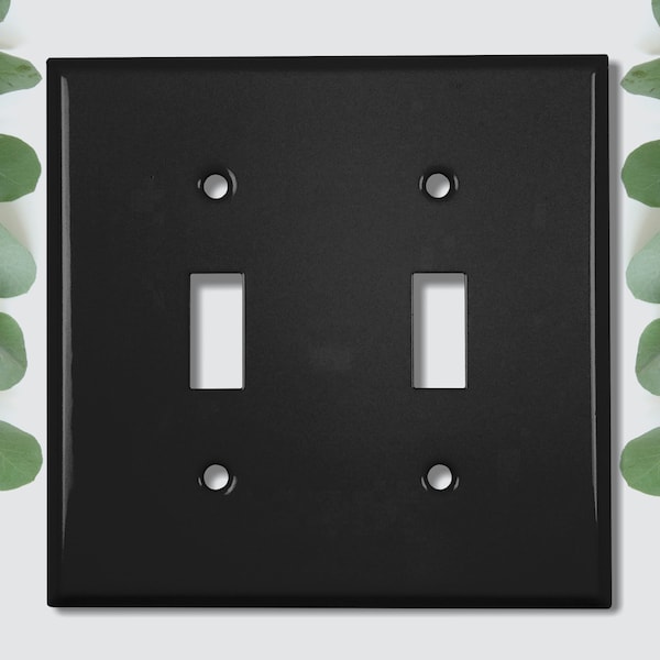 Metal Light Switch Cover | Light Switch Plate, Outlet Cover, Wall Plate, Home Decor Idea, Trendy Color for Room, SOLID CHARCOAL BLACK CLR024