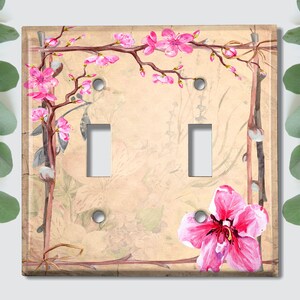 Metal Light Switch Cover | Light Switch Plate, Outlet Cover, Wall Plate Home Decor, Elegant Floral Branch Frame FLW163
