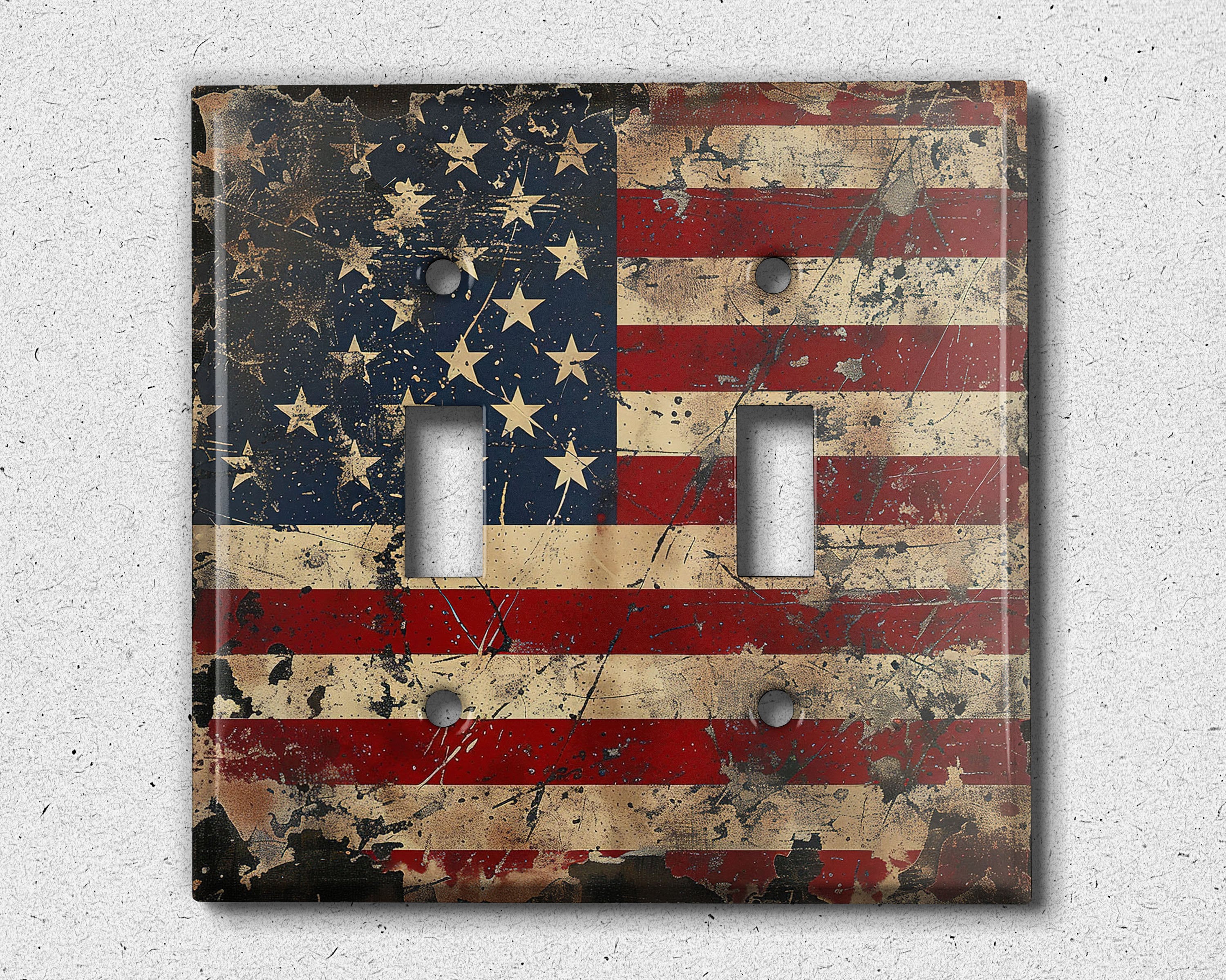 Retro Canada Flag Wall Plate – 1-Gang Duplex Light Switch Cover, Polycarbonate, 4.5x2.76", Smooth Rounded Edges, For Home & Office