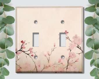 Metal Light Switch Cover| Light Switch Plate, Outlet Cover, Wall Plate, Home Decor Idea, Flower Decor, Cherry Blossom Flower Tree, FLW210