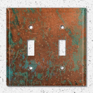 Metal Light Switch Cover, Light Switch Plate, Outlet Cover, Wall Plate Home Decor, Patina MET021