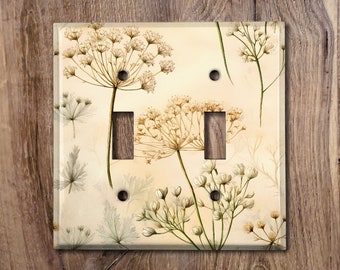 Metal Light Switch Cover | Light Switch Plate, Outlet Cover, Wall Plate, Home Decor, Elegant Dandelion Floral Decor, Gift Idea, FLW261