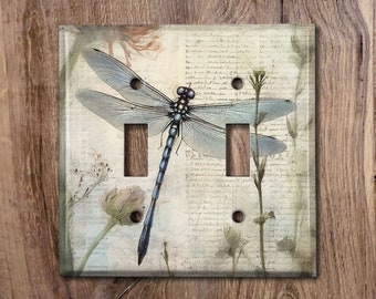 Metal Light Switch Cover, Light Switch Plate, Outlet Cover, Wall Plate, Home Decor Idea, Cute Dragonfly Decor, Bathroom Decor, BUT057