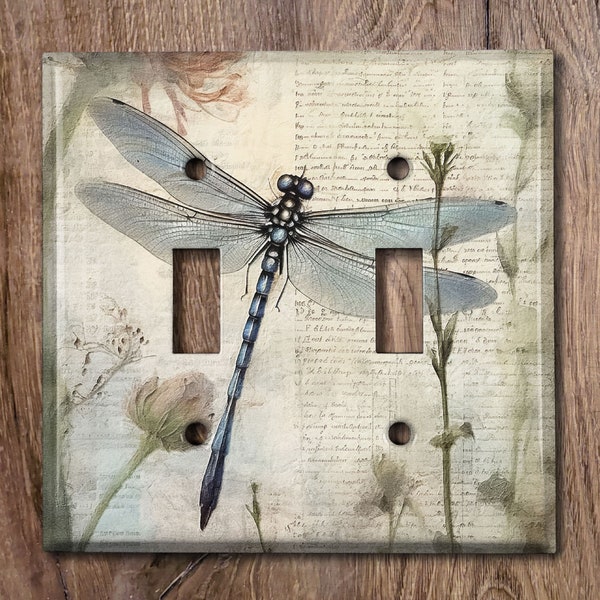 Metal Light Switch Cover, Light Switch Plate, Outlet Cover, Wall Plate, Home Decor Idea, Cute Dragonfly Decor, Bathroom Decor, BUT057