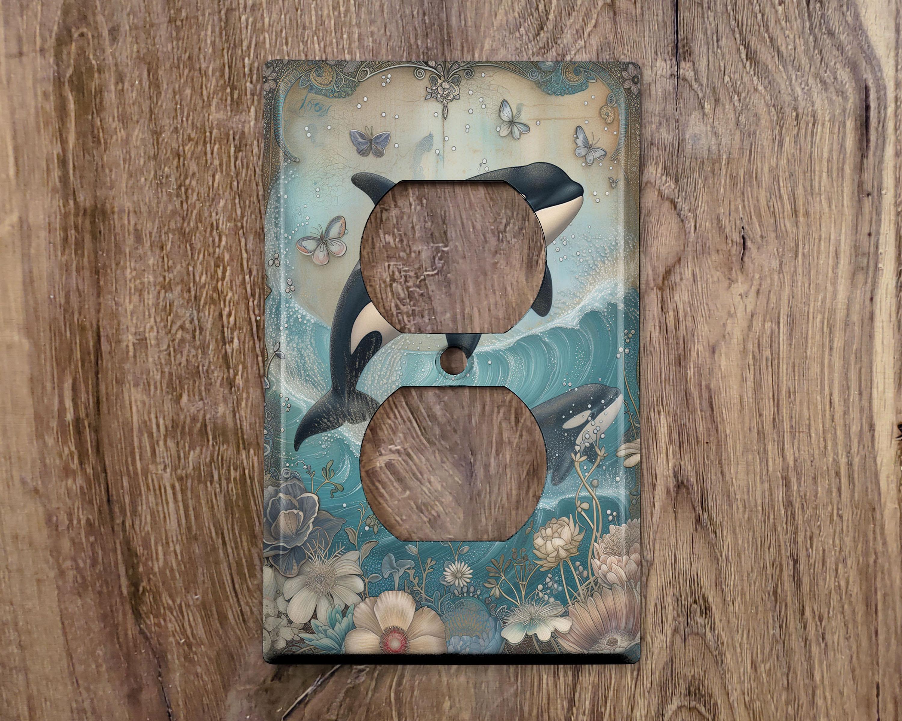 Blue Jay Light Switch Cover Plate – Nature-Inspired Double Toggle Outlet Cover, Thermoplastic, Standard Size, For Home & Office Decor