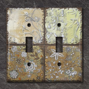 Metal Light Switch Cover | Light Switch Plate, Outlet Cover, Wall Plate, Flower Plate Cover, Flower Design Outlet Cover, FLOWER PNT109