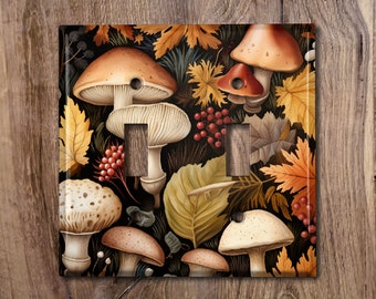 Metal Light Switch Cover | Light Switch Plate, Outlet Cover, Wall Plate, Home Decor Idea, Fantasy Forest Mushrooms, MSR007