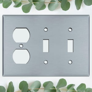 Duplex Outlet Twin Toggle Switch Combo Plate Cover, You Choose From Any Design We Offer, OTT3C