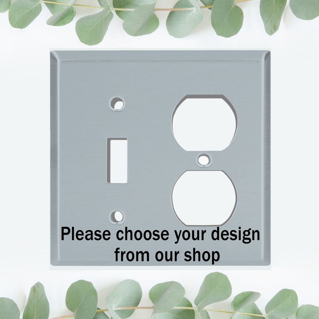 Toggle Switch Duplex Outlet Combo Plate Cover, You Choose From Any Design We Offer, TO2C Etsy