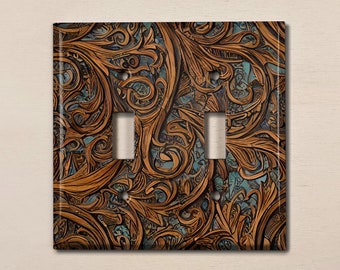 Metal Light Switch Cover, Light Switch Plate, Outlet Cover, Wall Plate, Home Decor Idea, Wood Carved Design, Wood Room Decor, WOD028