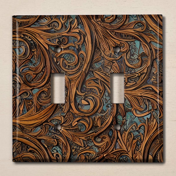 Metal Light Switch Cover, Light Switch Plate, Outlet Cover, Wall Plate, Home Decor Idea, Wood Carved Design, Wood Room Decor, WOD028