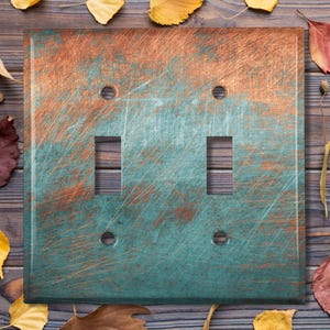 Metal Light Switch Cover | Light Switch Plate, Outlet Cover, Wall Plate, Wallplate Cover, Image of Copper, Distressed Copper, MET010