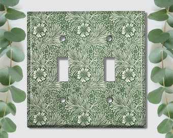 Metal Light Switch Cover | Light Switch Plate, Outlet Cover, Wall Plate, Home Decor, William Morris Art Decor, Green Floral Decor, WLM026
