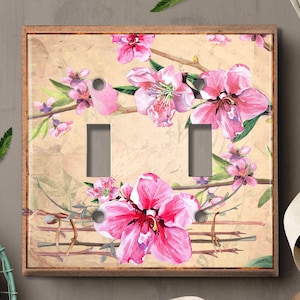 Metal Light Switch Cover, Light Switch Plate, Outlet Cover, Wall Plate Home Decor, Elegant Floral Branch Frame FLW166