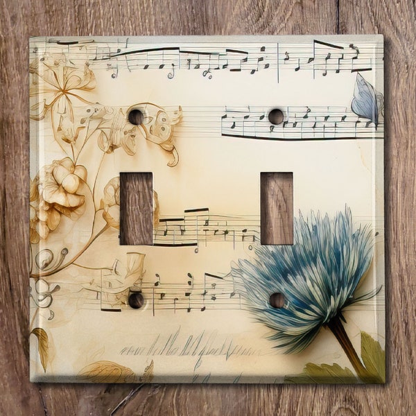 Metal Light Switch Cover | Light Switch Plate, Outlet Cover, Wall Plate, Home Decor Idea, Vintage Flower Decor, Beige Flower FLW278