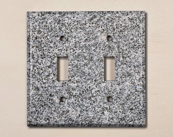 Metal Light Switch Cover | Light Switch Plate, Outlet Cover, Wall Plate, Elegant Grey Granite Marble Pattern Decor, Image of Marble, MAR204